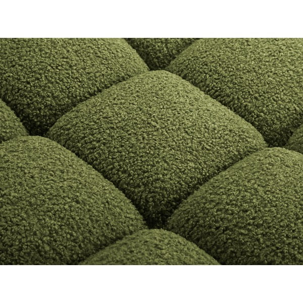 Zielony podnóżek modułowy z materiału bouclé Bellis – Micadoni Home-image-1
