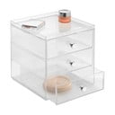 Przezroczysty organizer z 3 szufladami iDesign Drawers, wys. 18 cm