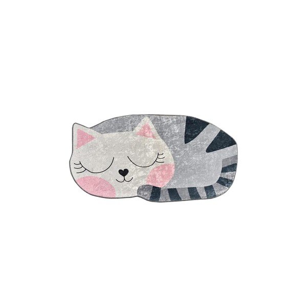 Różowy/szary dywan dziecięcy odpowiedni do prania 60x100 cm Cat – Mila Home