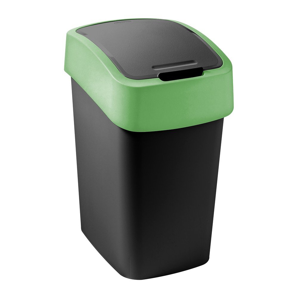 Zielony/czarny plastikowy kosz na śmieci do segregacji odpadów 9 l Flip Bin – Curver