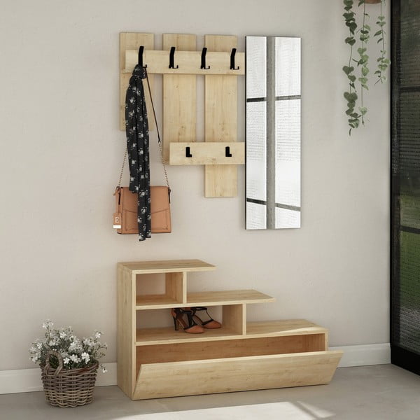 Zestaw do przedpokoju w dekorze dębu Vesty – Kalune Design-image-1