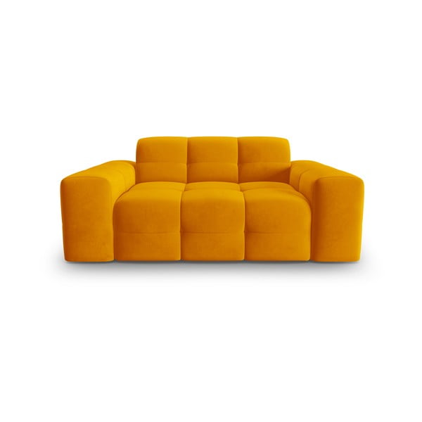 Aksamitna sofa w kolorze ochry 156 cm Kendal – Micadoni Home