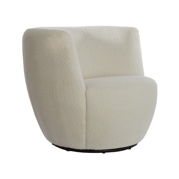 Biały fotel z materiału bouclé Senja – Light & Living
