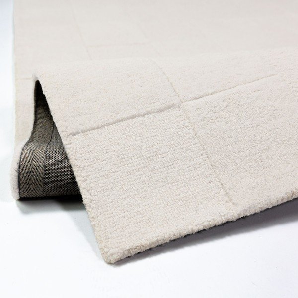 Wełniany dywan tkany ręcznie w kolorze kości słoniowej 200x290 cm Checkerboard – Flair Rugs-image-3