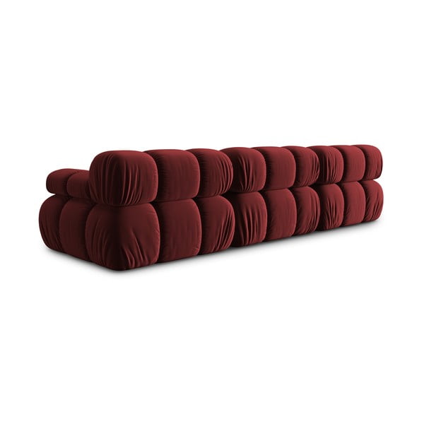Czerwona aksamitna sofa 282 cm Bellis – Micadoni Home-image-4
