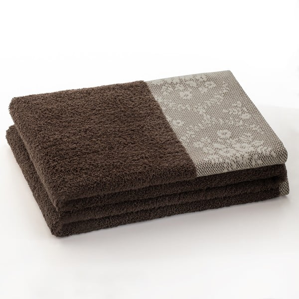 Brązowy bawełniany ręcznik kąpielowy frotte 70x140 cm Crea – AmeliaHome