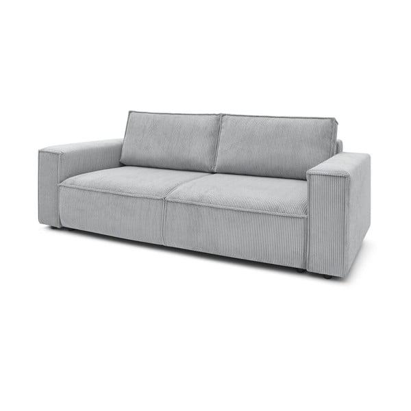 Jasnoszara sztruksowa rozkładana sofa 245 cm Nihad – Bobochic Paris-image-3