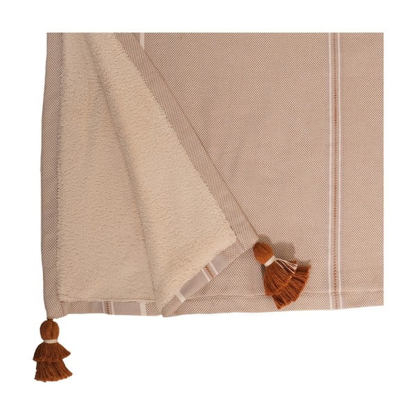 Brązowo-beżowy bawełniany ręcznik Foutastic Brunella, 70x130 cm