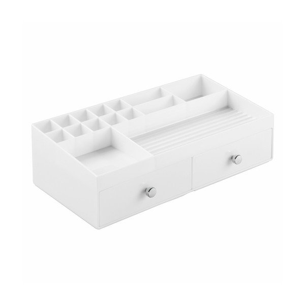 Biały organizer z 2 szufladami InterDesign Cosmetic-image-2