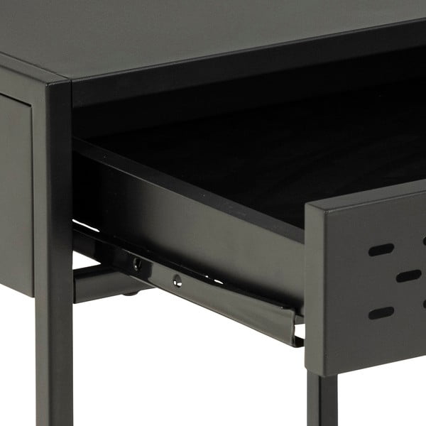 Czarna metalowa szafka nocna z szufladą Actona Newcastle-image-1