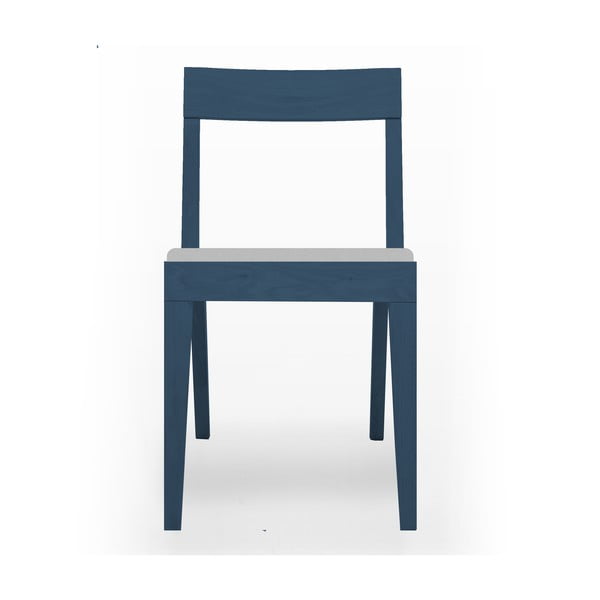 Niebieskie krzesło tapicerowane  z drewna dębowego Another Brand Cubo Light Grey