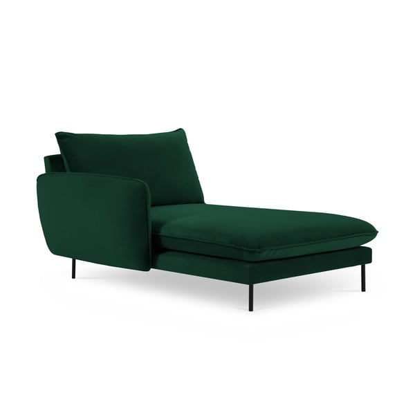 Ciemnozielony aksamitny szezlong (lewostronny) Vienna – Cosmopolitan Design-image-3