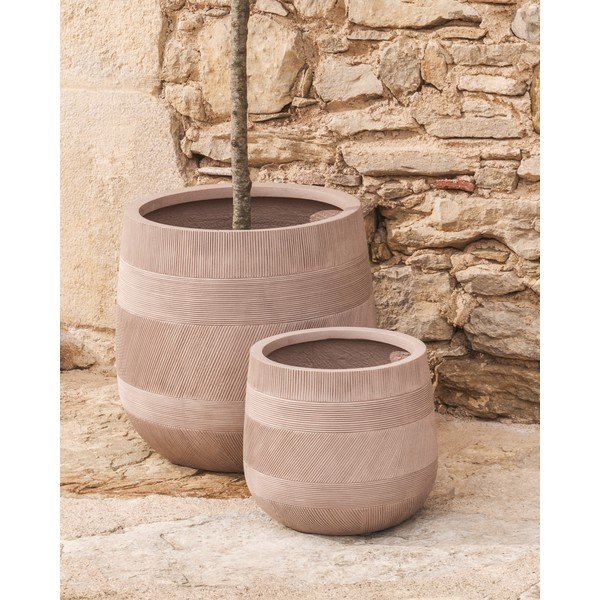 Betonowe osłonki na doniczki zestaw 2 szt. ø 50 cm Tival – Kave Home-image-1