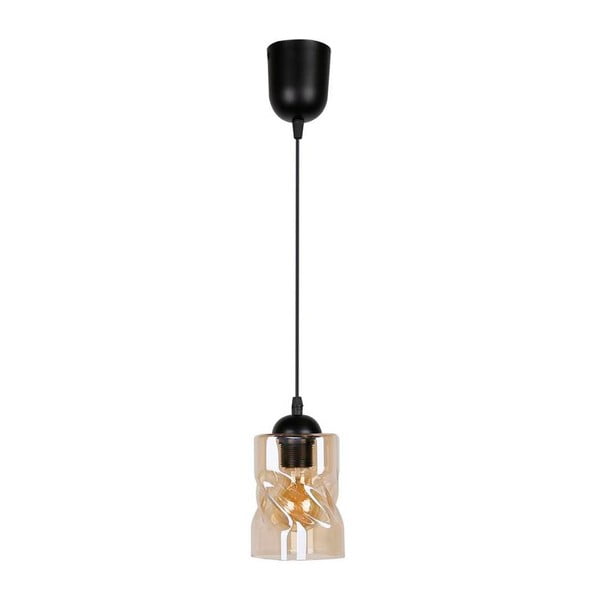 Czarna lampa wisząca ze szklanym kloszem ø 10 cm Felis – Candellux Lighting