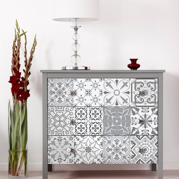 Zestaw 30 naklejek na meble Ambiance Tiles Stickers For Furniture Cineloto, 15x15 cm
