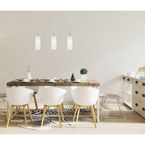 Lampa wisząca w biało-srebrnym kolorze ze szklanym kloszem TROY 3 – EGLO-image-4