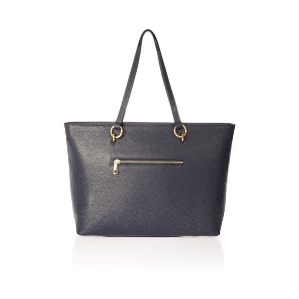 Niebieska skórzana torebka Federica Bassi Elisa-image-1