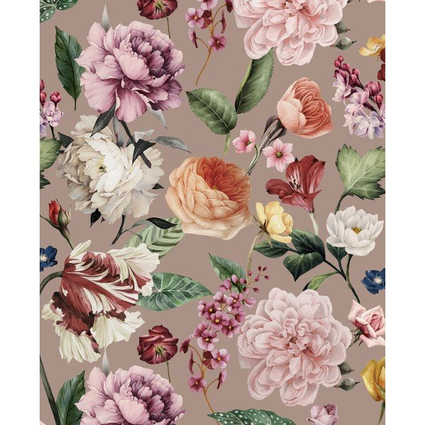 Beżowy koc dwustronny Descanso Fiori, 130x160 cm-image-1