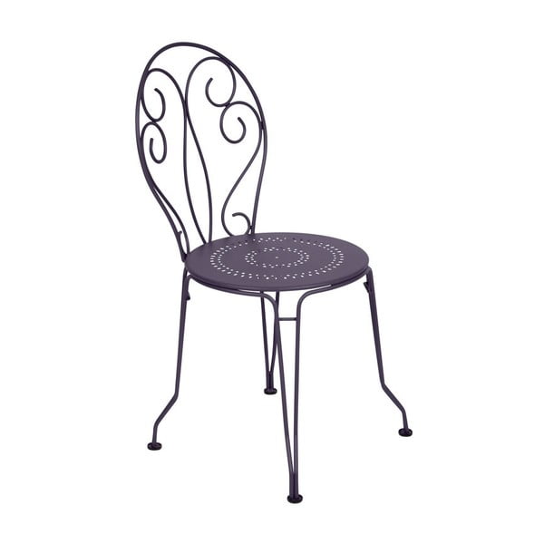 Liliowe krzesło metalowe Fermob Montmartre