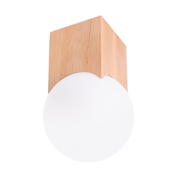 Lampa sufitowa w naturalnym kolorze ze szklanym kloszem 12x12 cm Rayer – Sollux