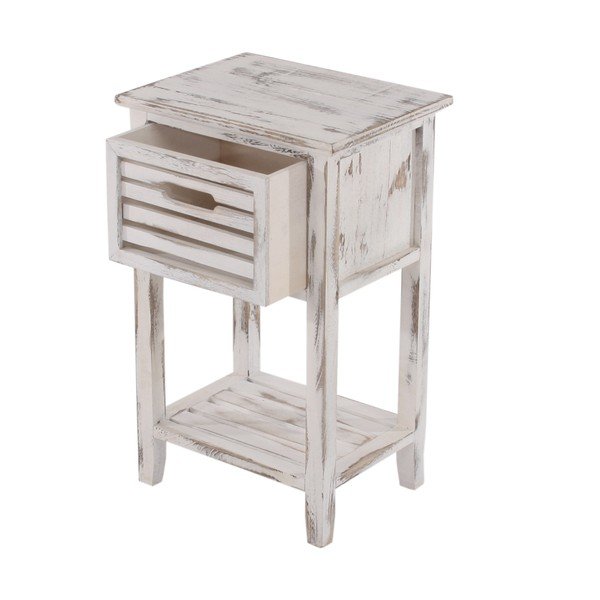 Biała szafka nocna na nóżkach Mendler Shabby-image-2