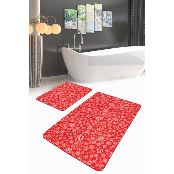 Czerwone dywaniki łazienkowe zestaw 2 szt. 60x100 cm – Mila Home-image-2