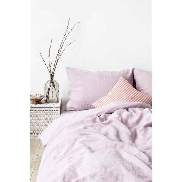 Fioletowa lniana poszewka na poduszkę Linen Tales, 70x90 cm-image-1