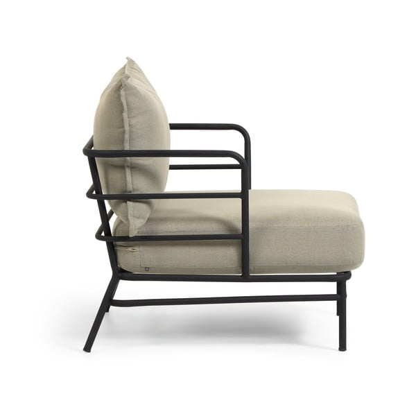 Beżowy fotel ogrodowy z metalową konstrukcją Kave Home Mareluz-image-2