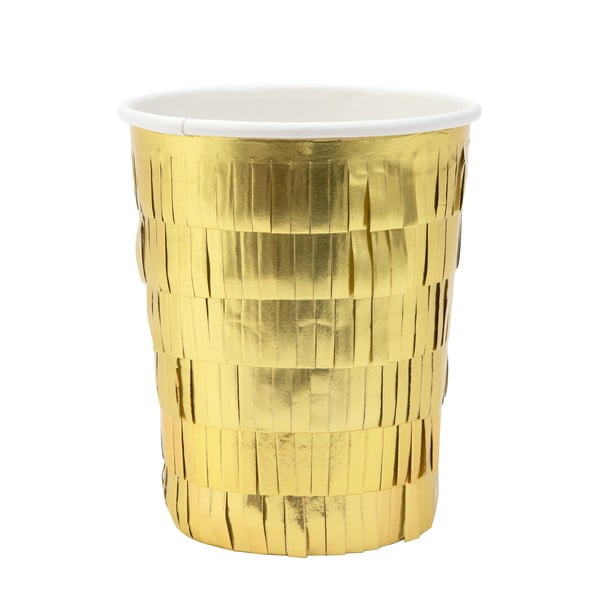 Papierowe jednorazowe kubki zestaw 8 szt. Gold Fringe Party – Meri Meri