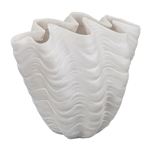 Biały wazon z żywicy polimerowej (wysokość 22 cm) Shell – Mette Ditmer Denmark