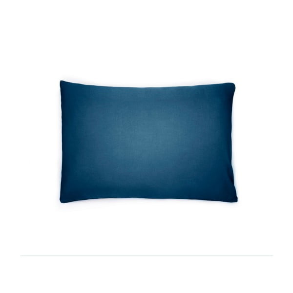 Ciemnoniebieska poszewka na poduszkę z satyny bawełnianej L'Officiel Interiors, 40x80 cm