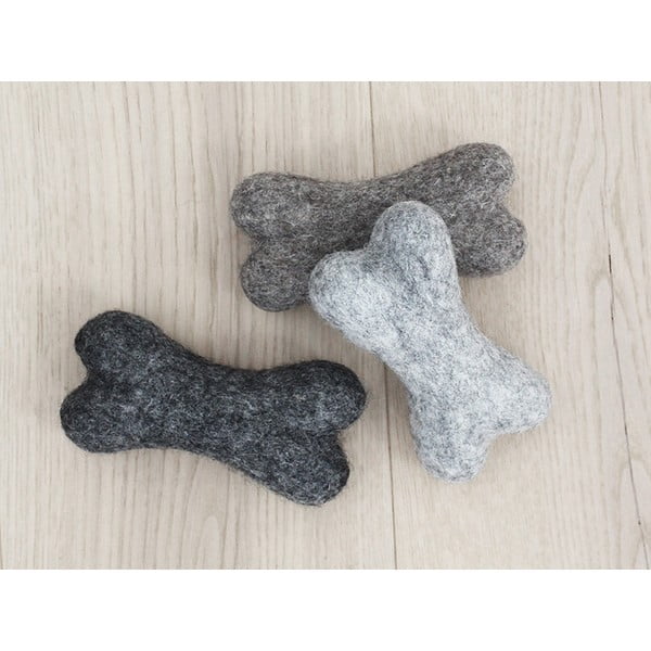 Orzechowobrązowa wełniana zabawka dla zwierząt w kształcie kościWooldot Pet Bones, dł. 14 cm-image-2