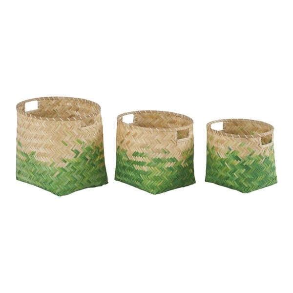 Zestaw 3 bambusowych koszyków Athezza Natural