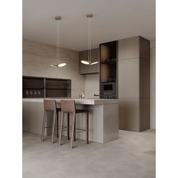 Aluminiowa lampa wisząca LED ze ściemniaczem w kolorze matowego złota ø 32,5 cm Vea – Nova Luce-image-1