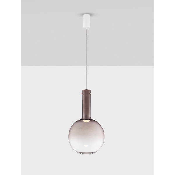 Brązowa szklana lampa wisząca LED ze ściemniaczem ø 30 cm Nostos – Nova Luce-image-2