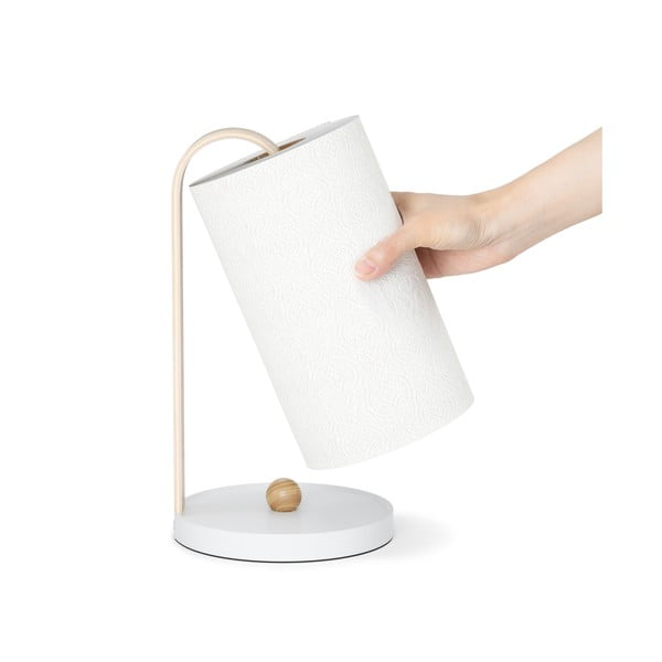 Biały drewniany stojak na ręczniki papierowe ø 17 cm Bellwood – Umbra-image-4