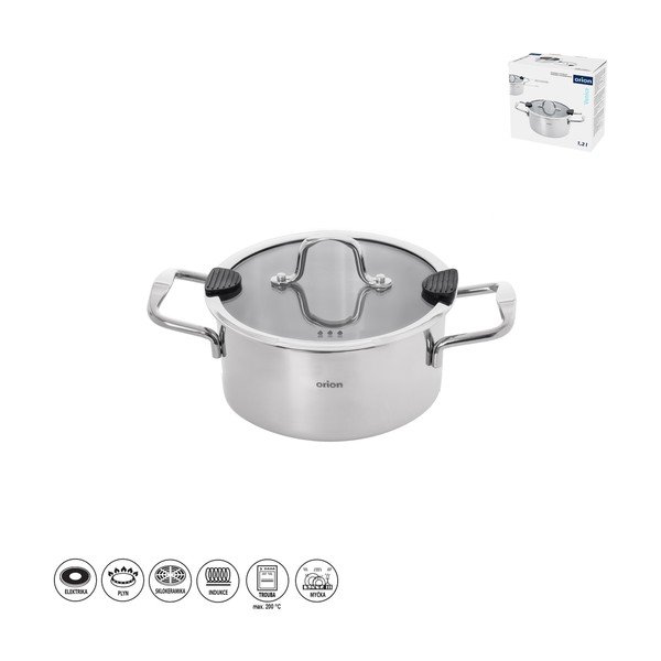 Garnek ze stali nierdzewnej z pokrywką 1,2 l Venice – Orion-image-3