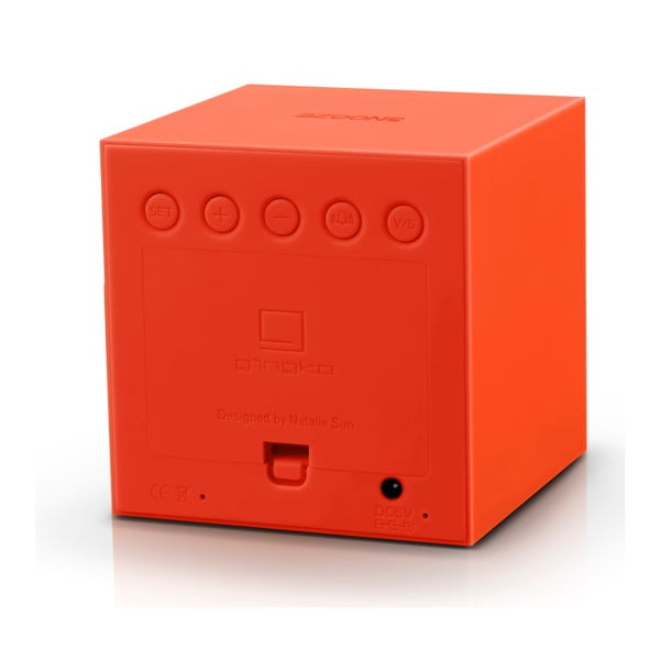 Pomarańczowy budzik LED Gingko Gravitry Cube-image-2