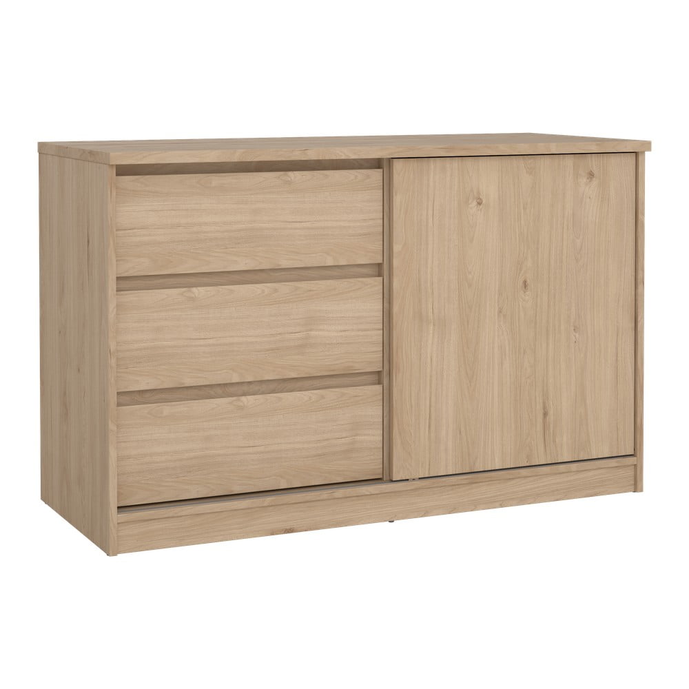 Komoda w dekorze dębu z drzwiami przesuwnymi w naturalnym kolorze 119x76x50 cm Naia – Tvilum (zdjęcie 7)