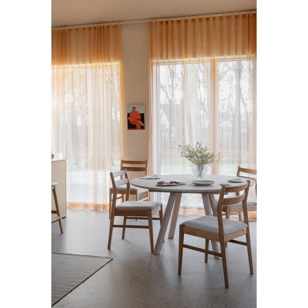 Okrągły rozkładany stół z litego drewna dębowego ø 140 cm Clapperton – Rowico-image-1