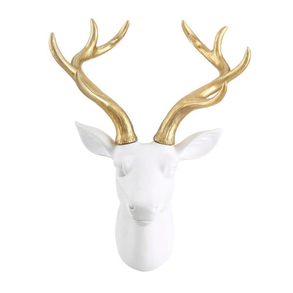 Biała dekoracja ścienna z elementami w kolorze złota Denzzo Deer