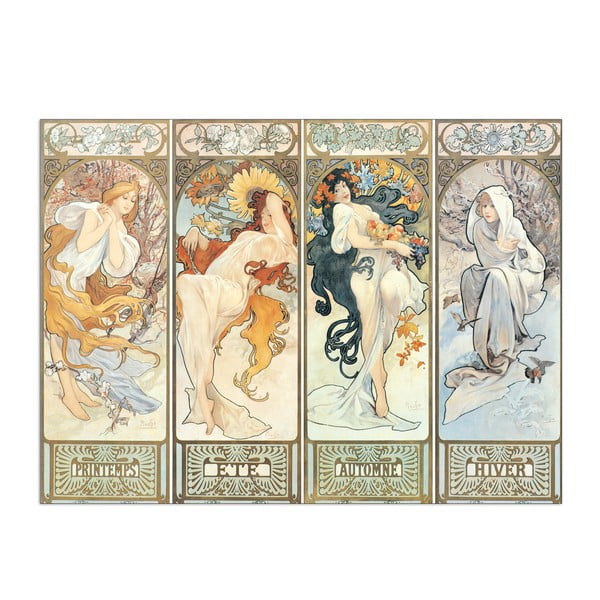 Obraz Alfons Mucha - Les saisons 1897, 42x31 cm