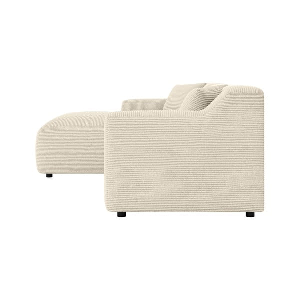 Beżowokremowy sztruksowy narożnik (lewostronny/z szezlongiem) Martin – Ropez-image-3