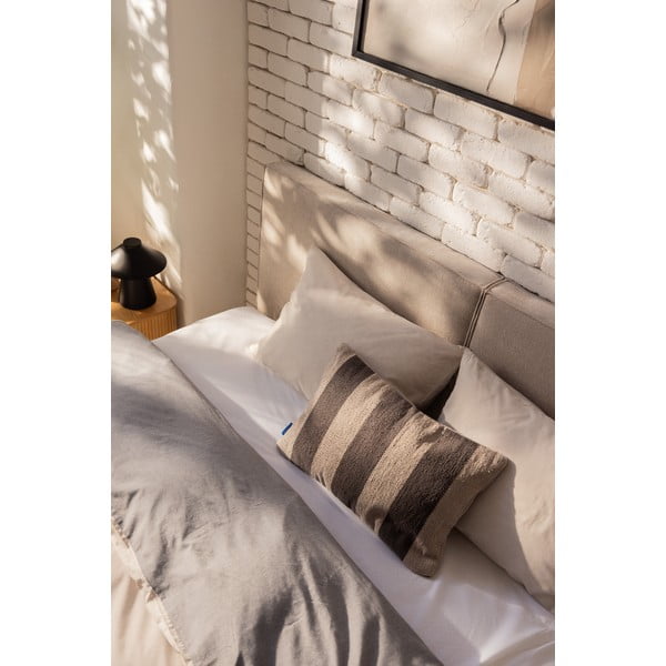 Beżowe łóżko kontynentalne ze schowkiem 160x200 cm Elva Bold – Bonami Selection-image-3