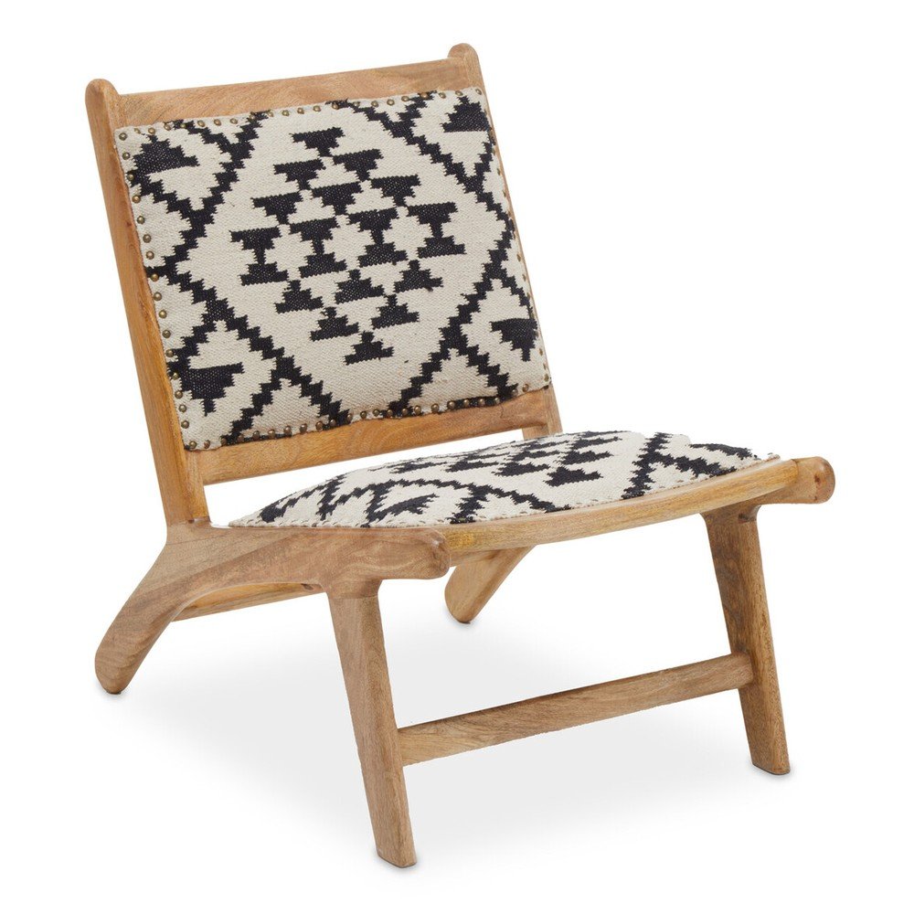 Czarno-biały/w naturalnym kolorze fotel Cefena – Premier Housewares