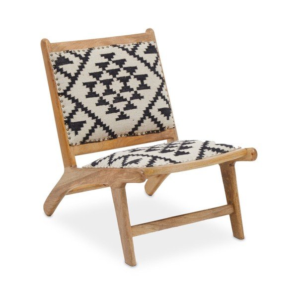 Czarno-biały/w naturalnym kolorze fotel Cefena – Premier Housewares