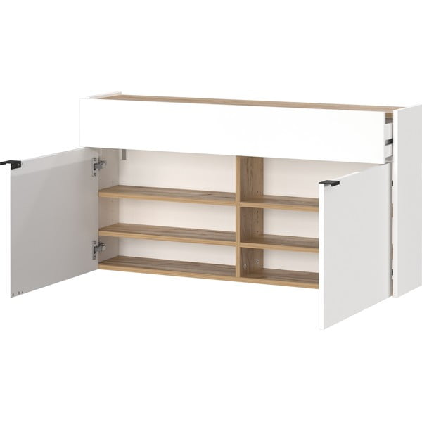 Biała szafka w dekorze dębu 110x57x22 cm Ameca – Germania-image-3