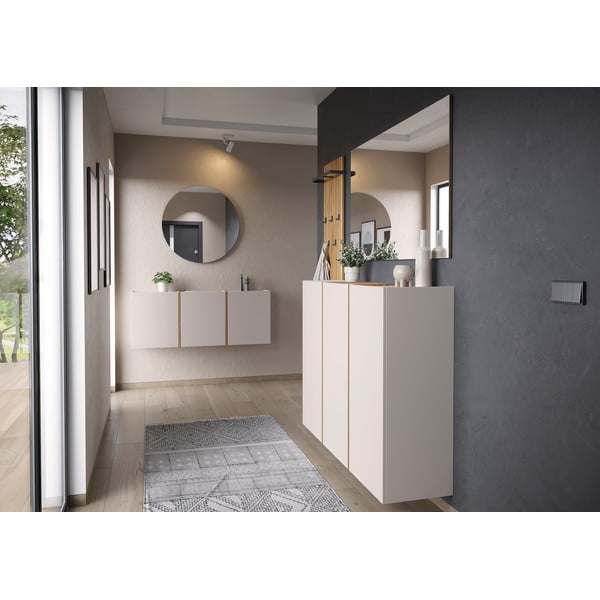 Kremowa szafka pod przedpokoju 138x55x29 cm Libbiano – Germania-image-1