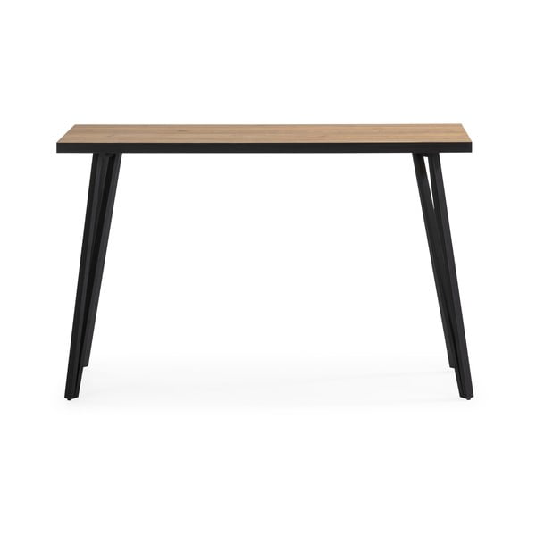 Czarna konsola z blatem w dekorze dębu 60x120 cm Sindi – Marckeric-image-2