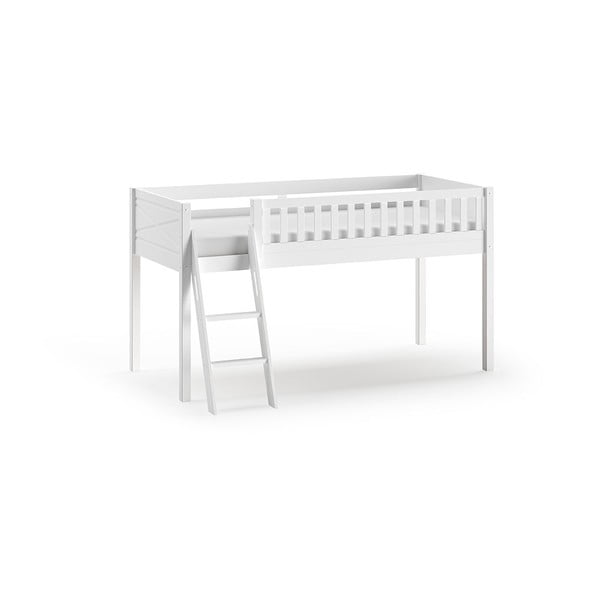 Białe podwyższone łóżko dziecięce z litego drewna sosnowego 90x200 cm SCOTT – Vipack-image-2